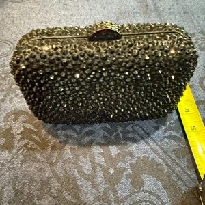 Casey Hot Fix Encrusted Clutch in black NWT